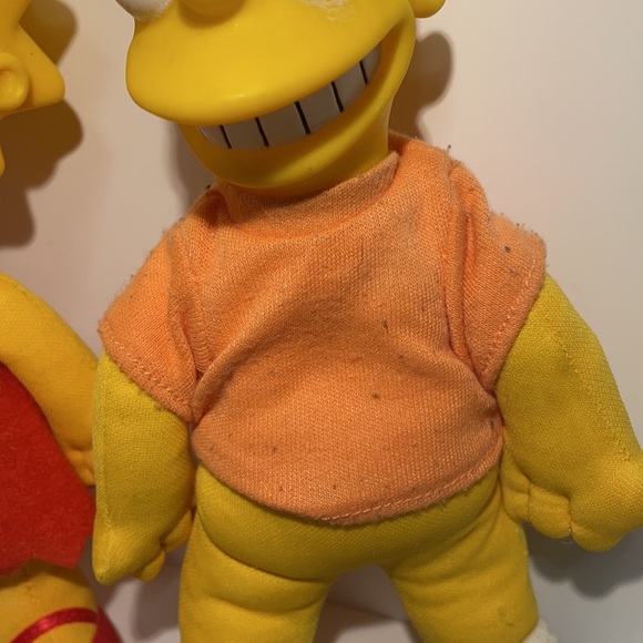 Vintage 1990 The Simpsons Burger King plush dolls Lot of 2 figures! Bart & Lisa! - Picture 4 of 8